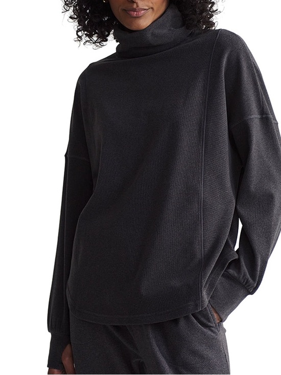 Varley Sweaters - Varley Rainer Roll Neck Jumper Brushed Rib Iron Marled Gray Medium Women’s